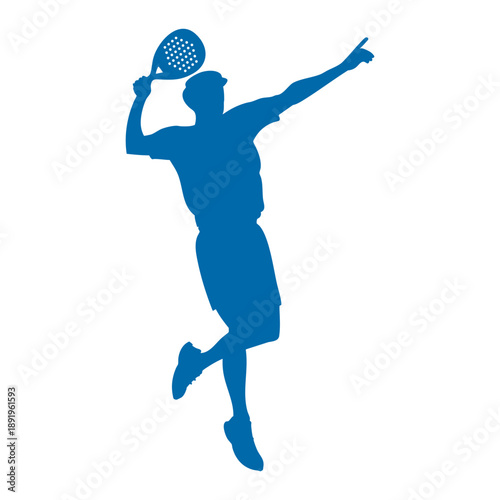 Padel Player Silhouette Smash Vector