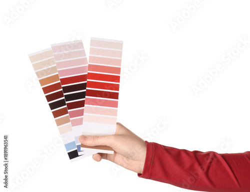Female hand with color pale...