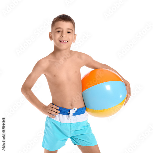 Cute little boy with beach ...