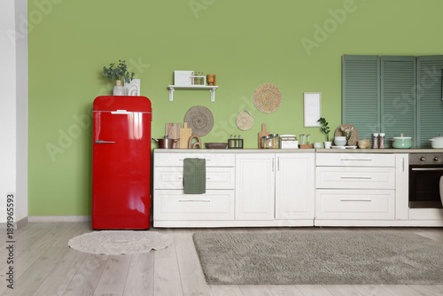 Interior of kitchen with re...