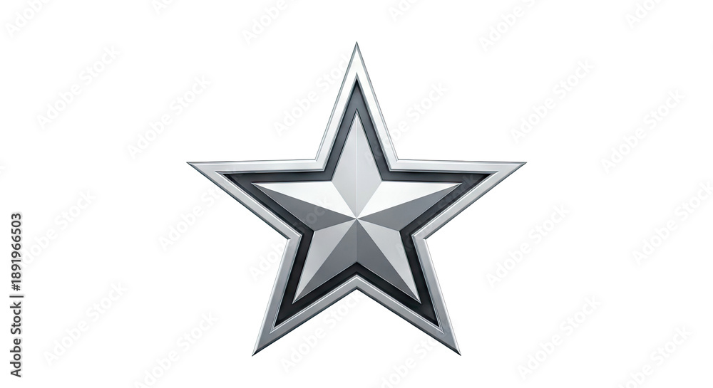Obraz premium Polished Metallic Star Emblem