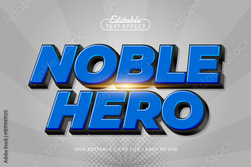 Noble Hero Editable Text Effect - Strong Comic Typography for Action and Adventure Design