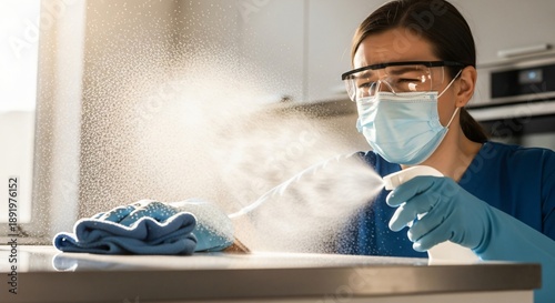 Wallpaper Mural Spray Reaction Captured During Cleaning Showing Discomfort and Health Awareness Concept Torontodigital.ca