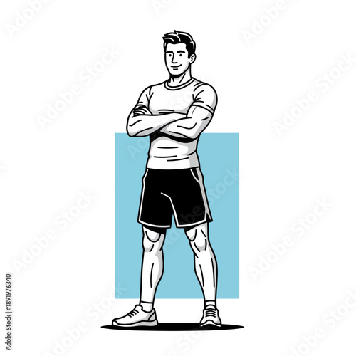 Fit Man Standing Arms Crossed