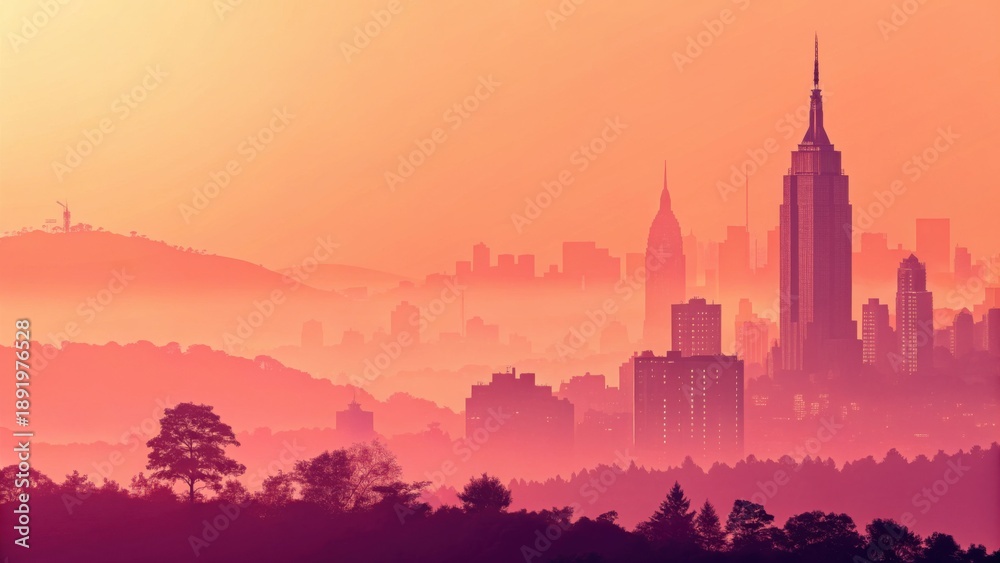 Fototapeta premium Gradient background, orange–pink gradient, modern digital wallpaper style