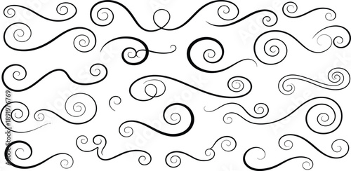 Abstract swirling patterns and spirals in a dynamic illustration