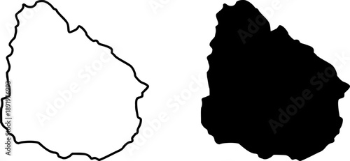 Uruguay country border map outline and silhouette vector graphic isolated image decal