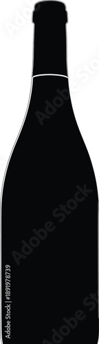 A Minimalist Silhouette of a Wine Bottle, Perfect for Branding and Design Projects