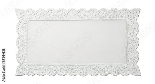 White Lace Border Frame on White.