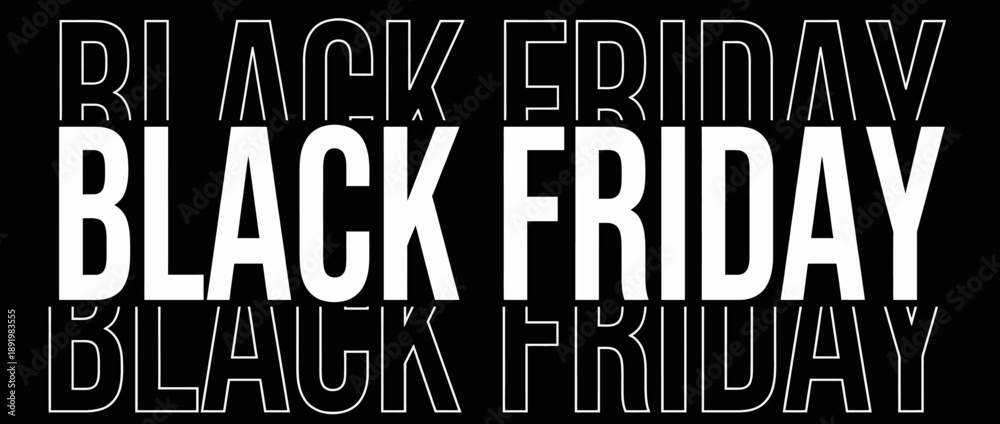 Obraz premium Bold Black Friday sale promotion design on dark background 