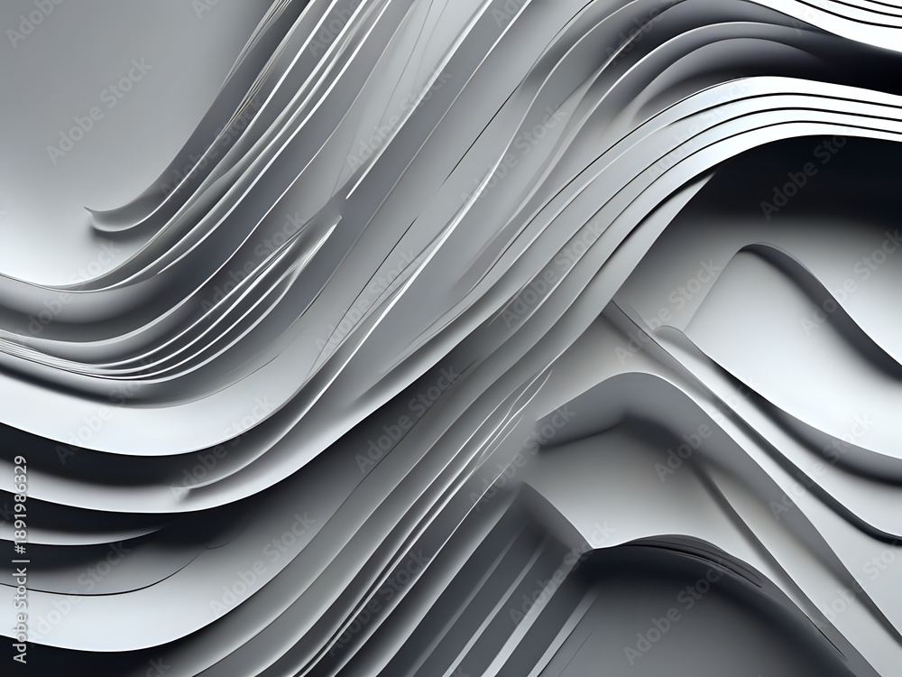 Obraz premium Luxury Metallic Flow minimalist layered paper-cut aesthetics with soft drop shadows close-up