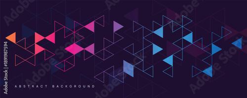 Graphic design element and abstract geometric background with triangle shape pattern	