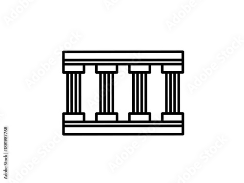 building fence vector line icon