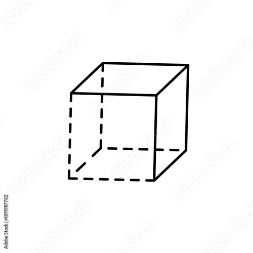 cube geometric shape icon, vector graphic