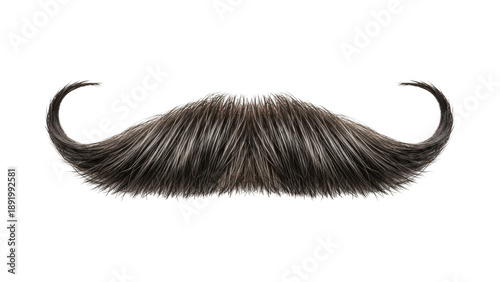 Classic handlebar moustache isolated on transparent background