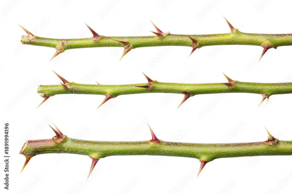 Obraz premium Three Thorny Rose Stems