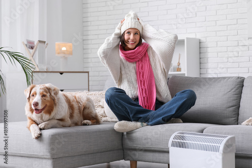 Young woman in winter cloth...