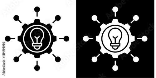 Innovation Hub  Icon Set White Glyph Style Collection