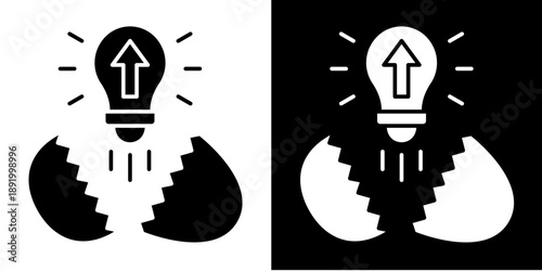 Startup Incubator  Icon Set White Glyph Style Collection