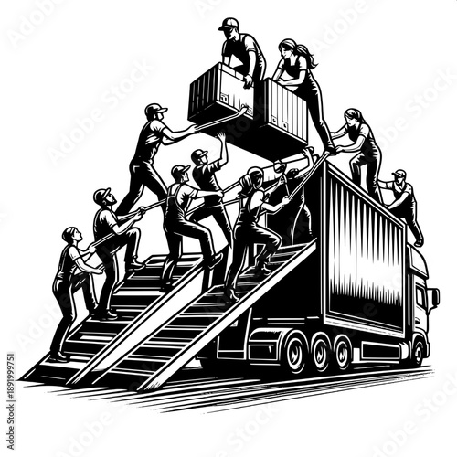 Heavy Package Truck Loading