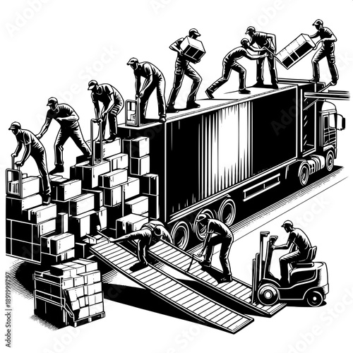 Heavy Package Truck Loading