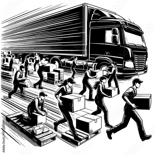 Fast-Paced Truck Loading Scene