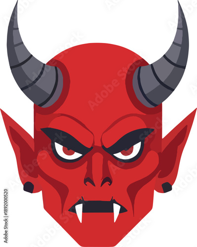 Angry Red Devil Head Icon