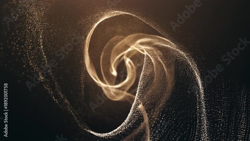 Elegant Golden Particle Wave Swirl Abstract Background