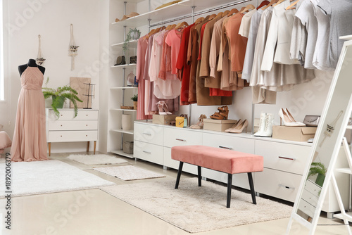 Modern wardrobe with stylis...