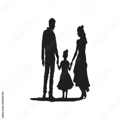 Family silhouette icon illustration is a visual representation that symbolizes unity, bonds, and relationships between family members.