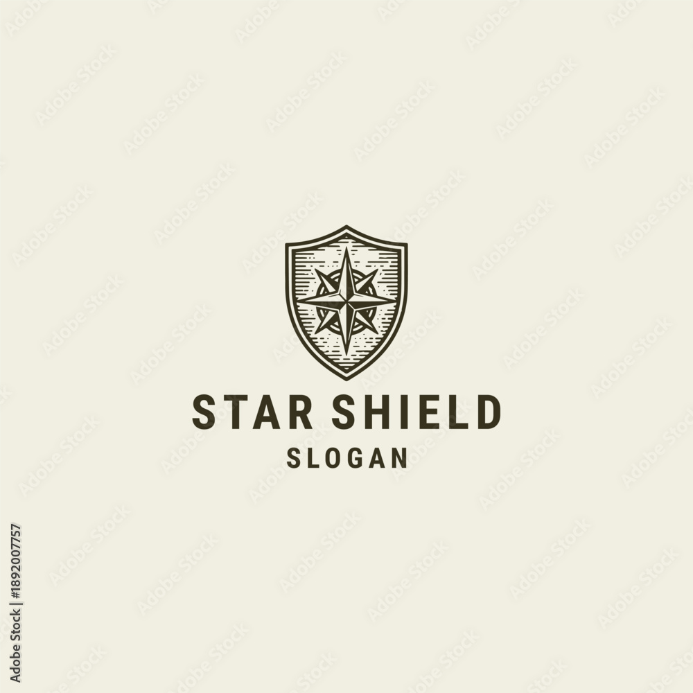 Fototapeta premium Star shield logo design template vector illustration