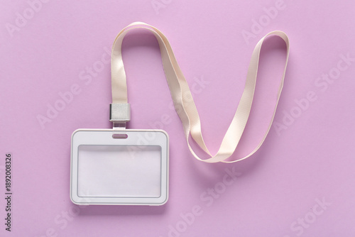 Blank badge with lanyard on...