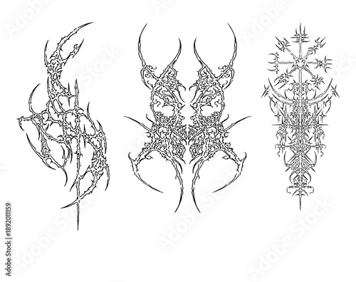 tribal cybersigilism tattoo design