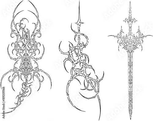 tribal cybersigilism tattoo design