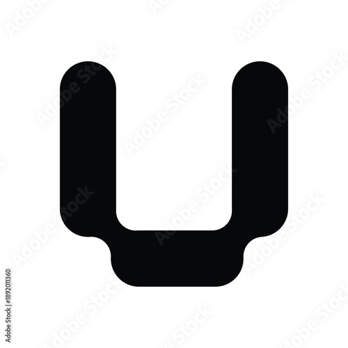 Alphabet U molecule icon logo eps