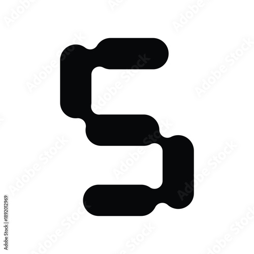 Number 5  molecule icon logo eps