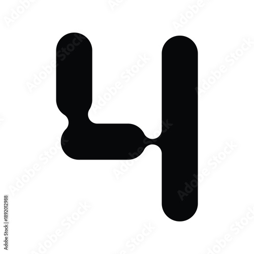 Number 4 molecule icon logo eps
