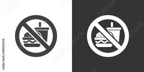 No Food or Drink icon set. Solid glyph series icons