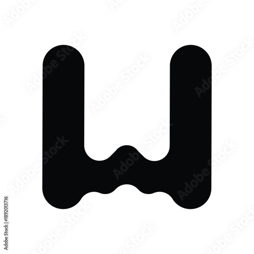 Alphabet W molecule icon logo eps