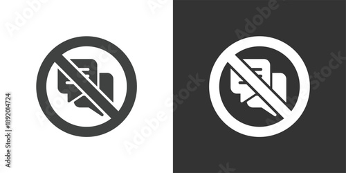 No Chatting icon set. Solid glyph series icons