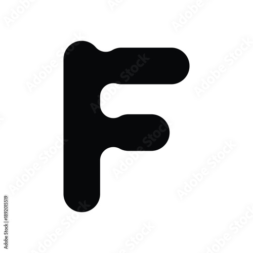 Alphabet F molecule icon logo eps