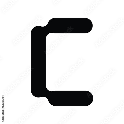 Alphabet C molecule icon logo eps