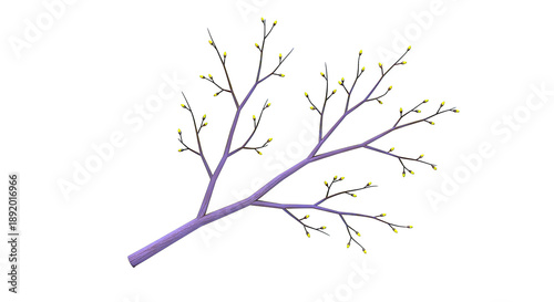 Tree branch with yellow buds