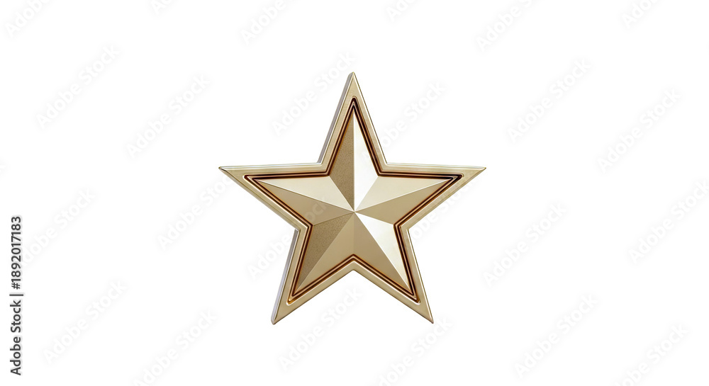 Obraz premium Golden Five-Pointed Star Badge