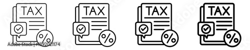 Tax Review  Icon Set Different Style Collection
