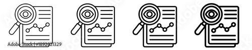 Chart Review  Icon Set Different Style Collection