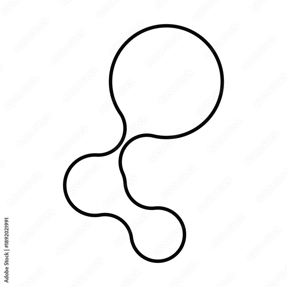 Obraz premium Abstract Molecule Shape Outline Line Vector Logo Identity EPS 