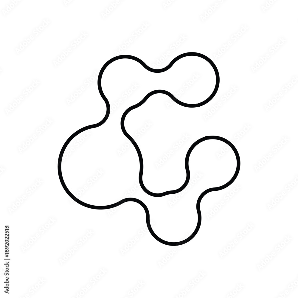 Fototapeta premium Abstract Molecule Shape Outline Line Vector Logo Identity EPS