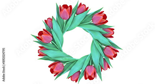 Red Tulip Wreath