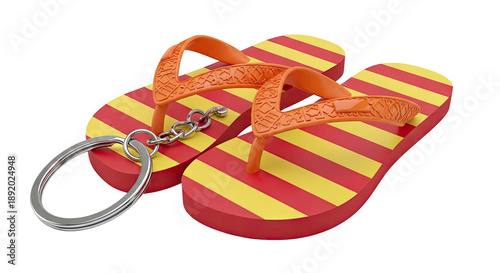 Striped Flip-Flop Keychain